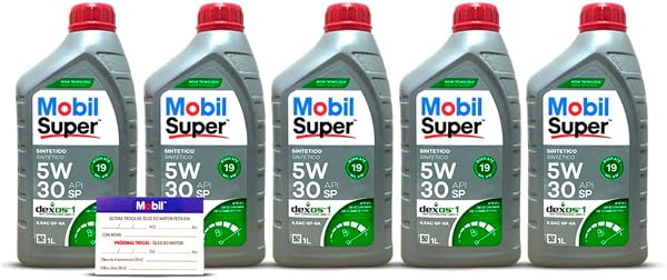 Kit Óleo 5W30 Mobil Super com 5 Litros